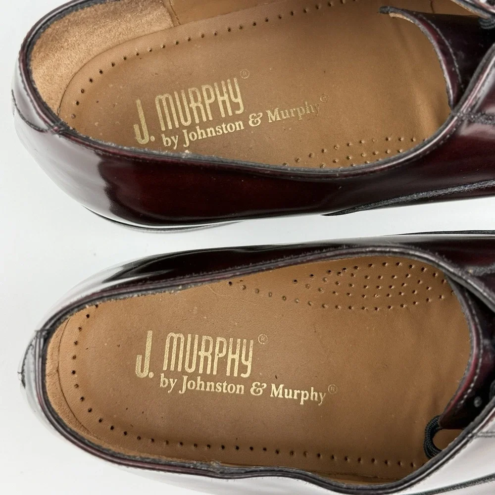 Johnston & J Murphy Cap Toe Lace Up Oxford Dress Shoe Men US 9.5 M Burgundy 42.5